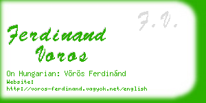 ferdinand voros business card
