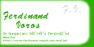 ferdinand voros business card